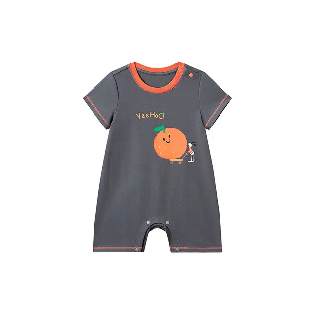 英氏 舒适抗皱排汗连体装 婴童 钢灰色