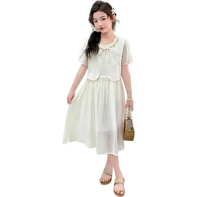 雅鹿连衣裙 百搭亲肤洋气潮流短袖 青少年