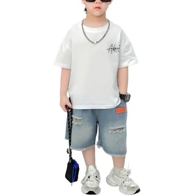 中童 浪莎 时尚舒适透气亲肤休闲运动套装