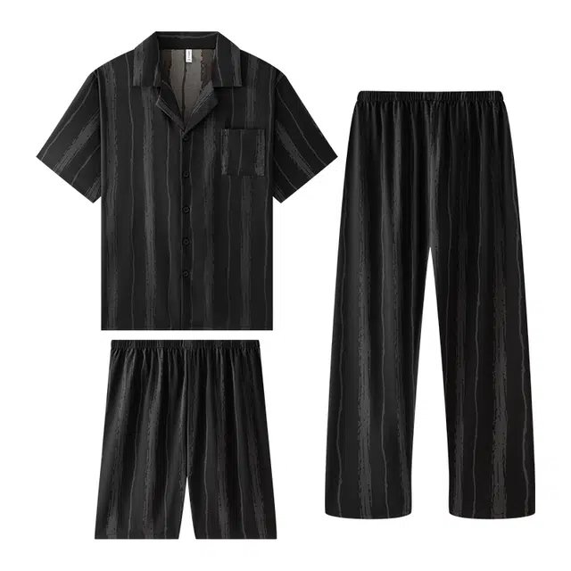 向薇 亲肤透气时尚简约大气家居服睡衣套装 男款