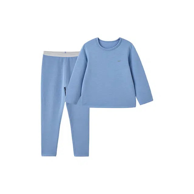 英氏 圆洋气简约长袖松紧腰长裤内衣套装中小童