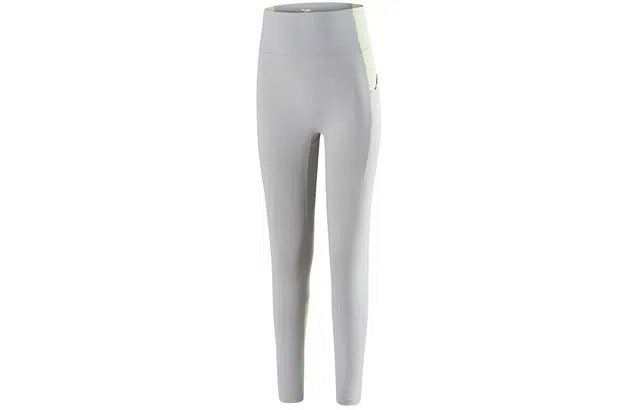 青少年款 安踏儿童 拼接高腰紧身打底裤 山坳灰