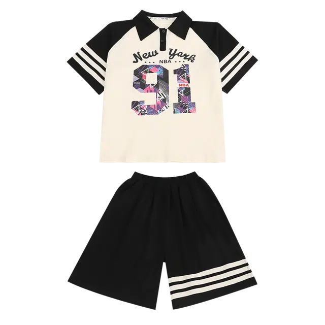 俞兆林休闲运动套装 百搭洋气亲肤舒适 黑色 儿童款