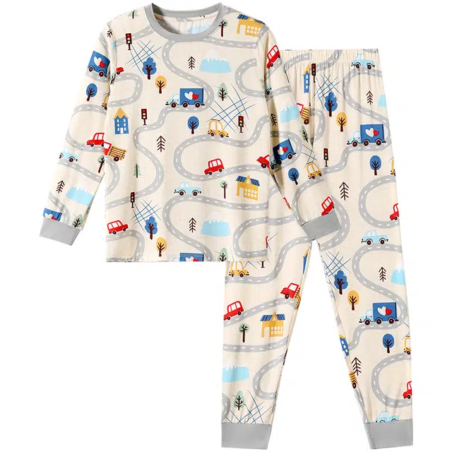 久岁伴 居家系列 柔软透气舒适家居服 灰色青少年