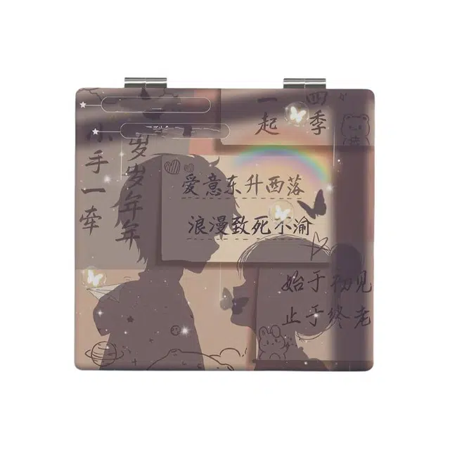计轩 复古风小众随身双面折叠化妆镜