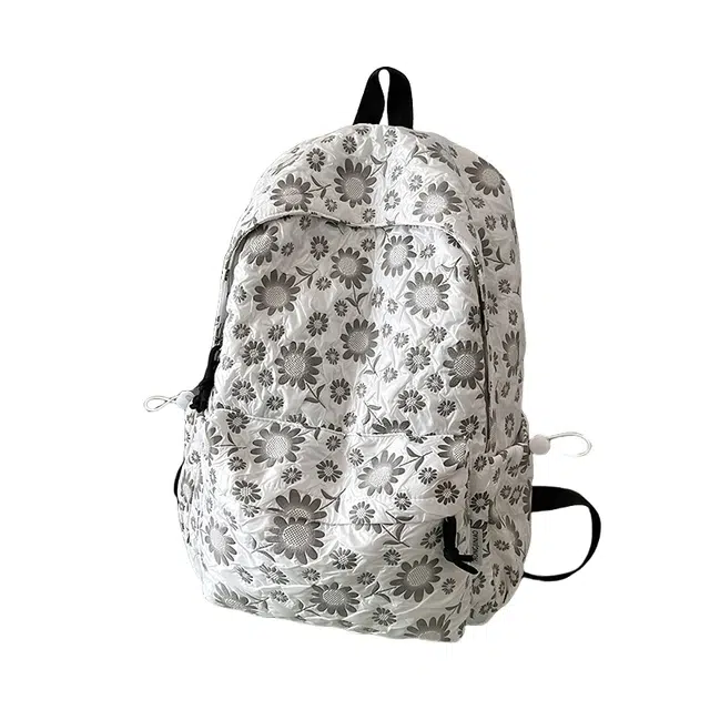 普乐威 时尚潮流初中高中大学生日系简约百搭 尼龙 书包背包双肩包 大号 女款 多色