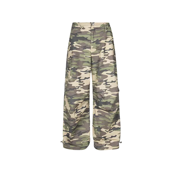 奇迹街区 潮牌美式迷彩直筒复古宽松百搭休闲裤 男女同款
