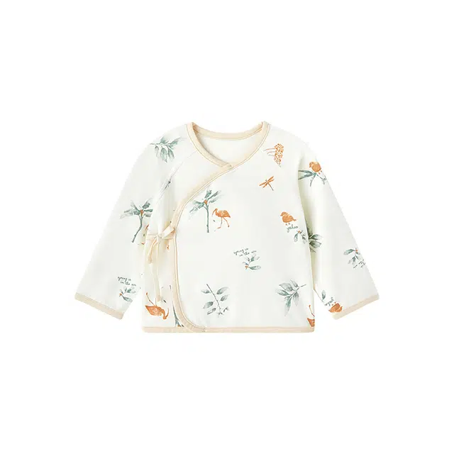 英氏 舒适亲肤简约柔软睡衣上装 奶油白婴幼童