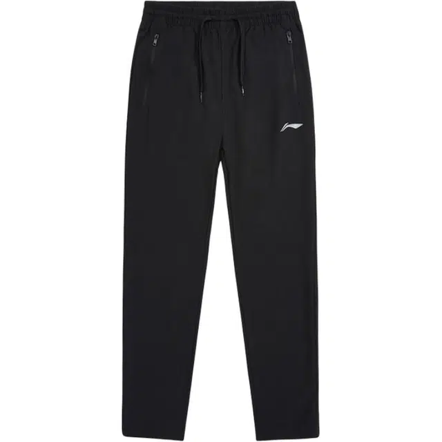 李宁儿童 纯色中腰舒适柔软休闲裤 大童 黑色