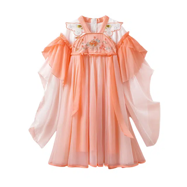 十月妈咪 中国风连衣裙长袖汉服 儿童款