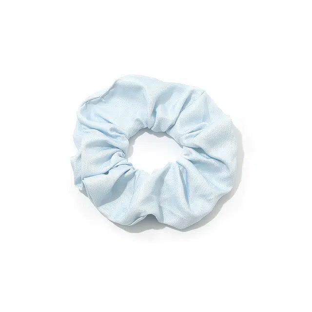 如花梦 蓝色波点大肠高级感慵懒风扎头发低马尾发饰 布艺 发圈 女款