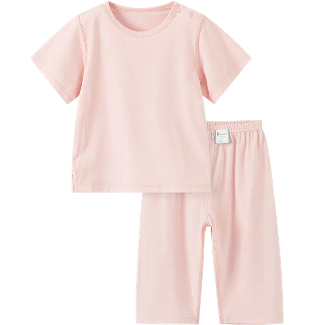 儿童 童泰莫代尔棉夏季薄款内衣宝宝衣服短袖上衣裤子套装