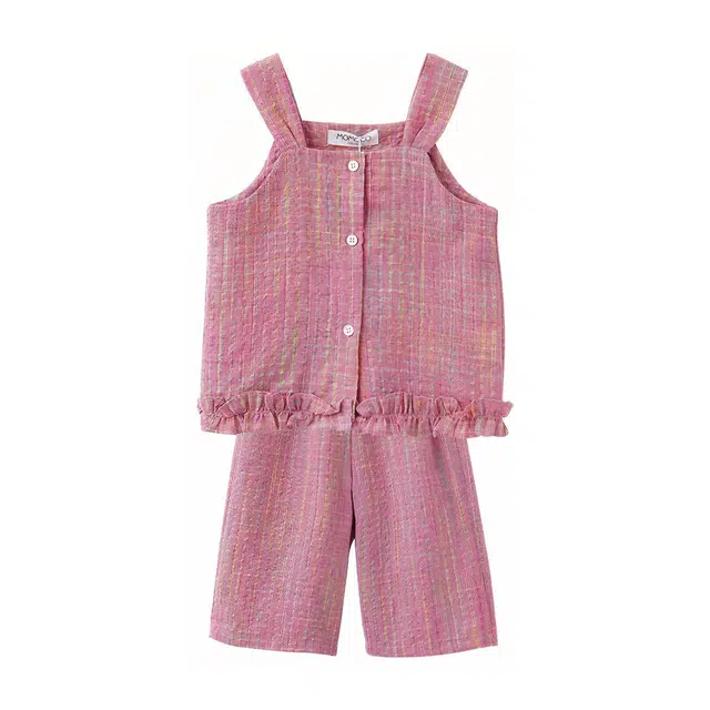 中童 玛米玛卡 舒适亲肤柔软休闲运动套装 粉色