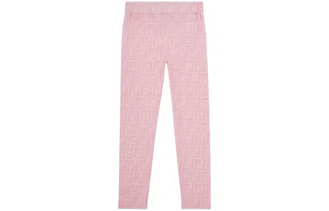 FENDI Pink Jersey Leggings With Logo
