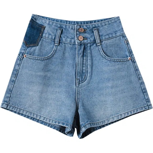 法文箱子 高腰辣妹舒适小个子宽松牛仔短裤 女款