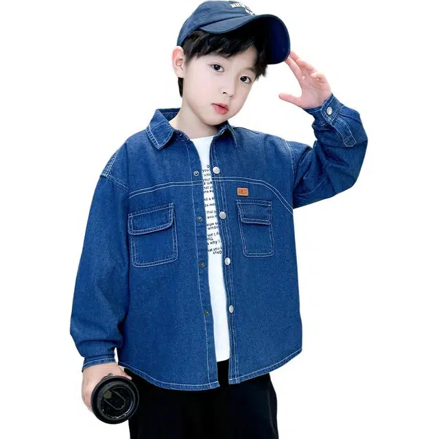 棉致 时尚宽松舒适潮流洋气纯色百搭夹克 图片色 青少年