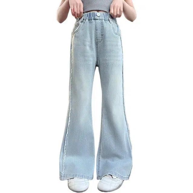 雅鹿牛仔裤 亲肤潮流透气舒适 蓝色 儿童款