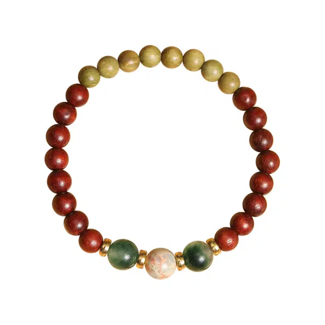 芳缘小傅 文玩佛珠转运珠本命年新中式国风纳福有钱花串珠 高级感气质森系学生小众#好运 紫檀属 木作手串 男女同款情侣款