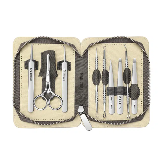 小天籁 细胞夹黑头针 超细镊子挤痘痘工具 眉夹修鼻毛剪刀粉刺针套装