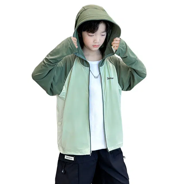 雅鹿防晒服 洋气时尚百搭 墨绿 儿童款