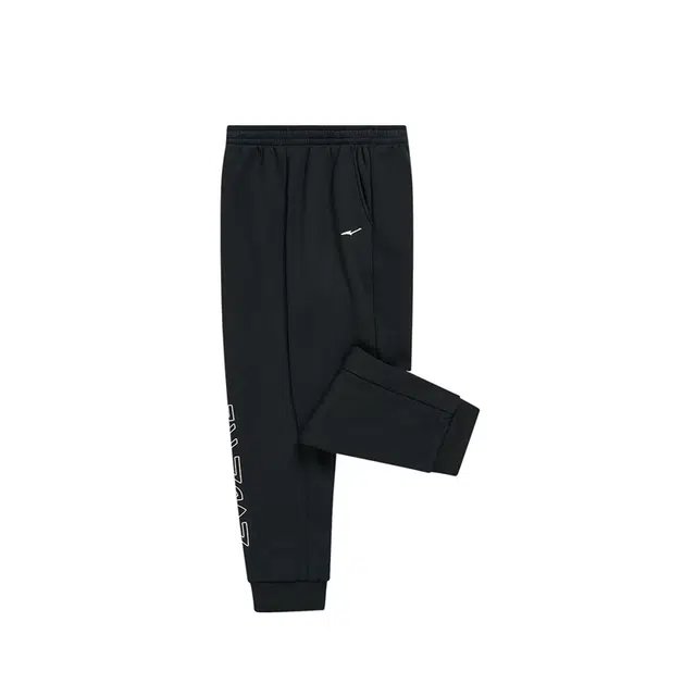 青少年 鸿星尔克儿童 柔软舒适轻盈百搭针织运动裤 正黑