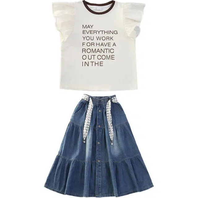 大童 浪莎 清爽透气舒适时尚裙装套装 杏色