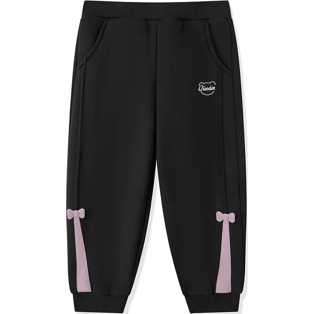 中小童 乔丹 舒适柔软亲肤百搭针织运动裤 黑色