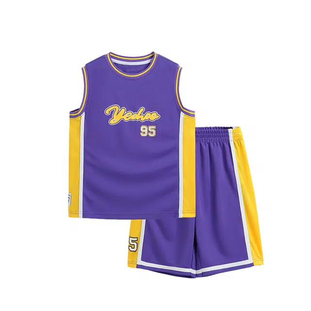 【吸湿排汗】英氏 网眼透气运动服户外篮球训练服中大童休闲运动套装 儿童款