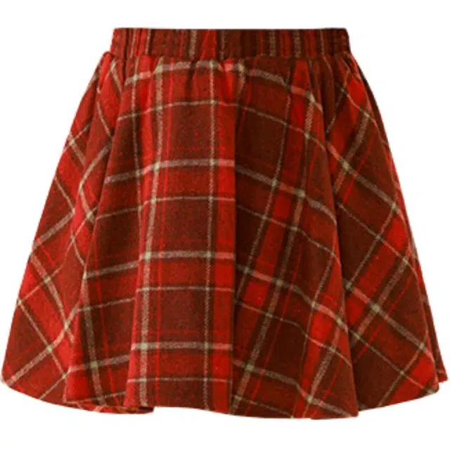 憨憨象 柔软舒适时尚洋气格子短款裙子青少年