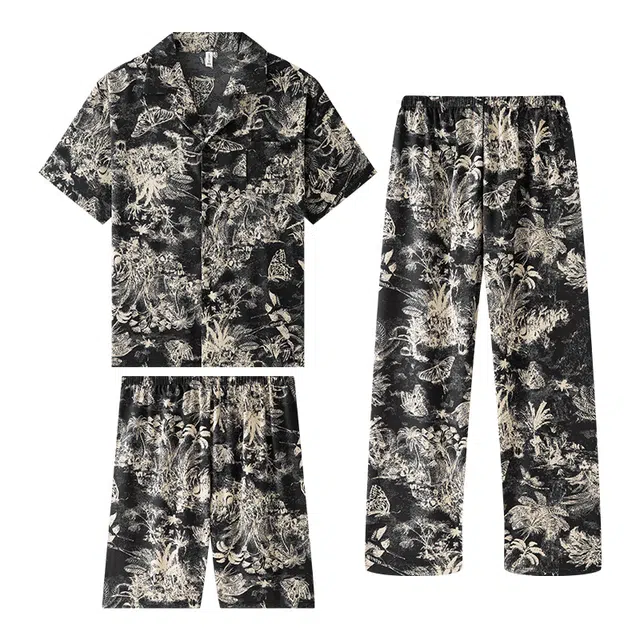 向薇 短袖家居服青少年简约舒适休闲睡衣套装 男款