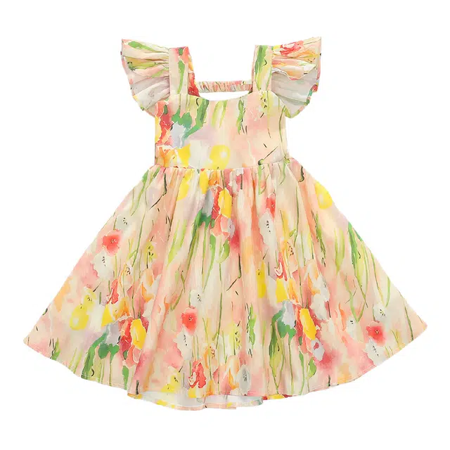 浪莎连衣裙 洋气时尚百搭短袖 图片色 中小童