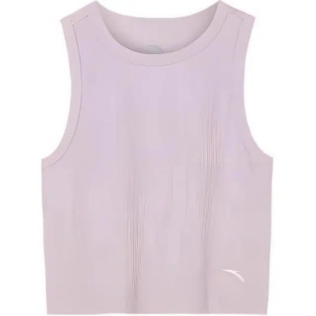 超级安踏 纯色圆领舒适吸湿排汗百搭休闲运动背心 女款 淡柔粉