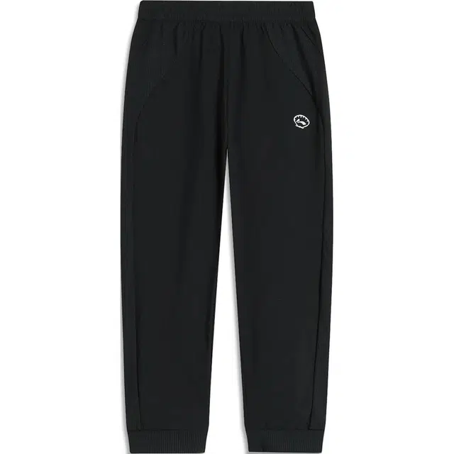 儿童款 李宁儿童 运动生活系列 纯色中腰透气百搭束脚针织运动裤 黑色