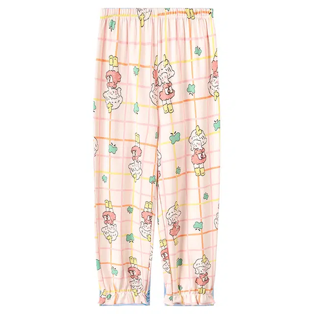 红豆 吸湿排汗舒适简约睡裤 大童 樱花粉