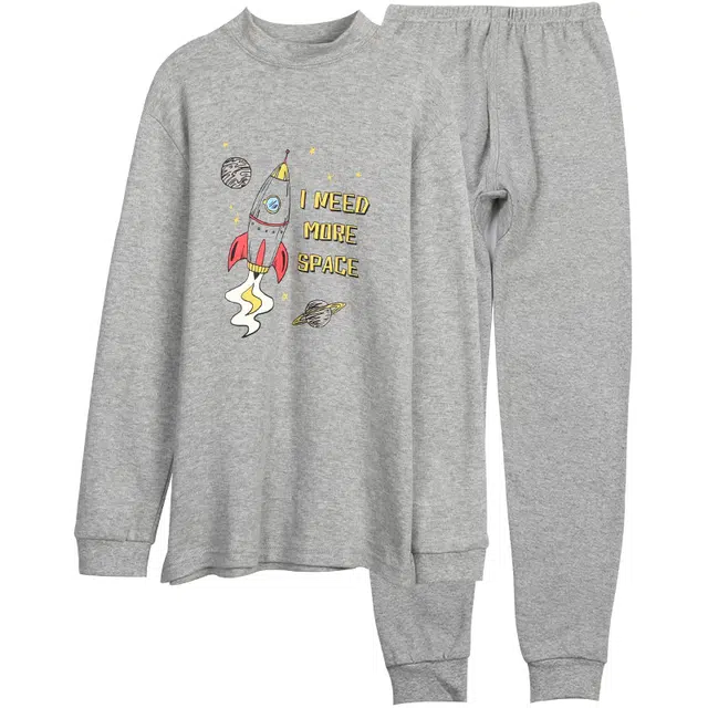 红豆 舒适亲肤上衣透气裤子内衣套装 浅蓝青少年