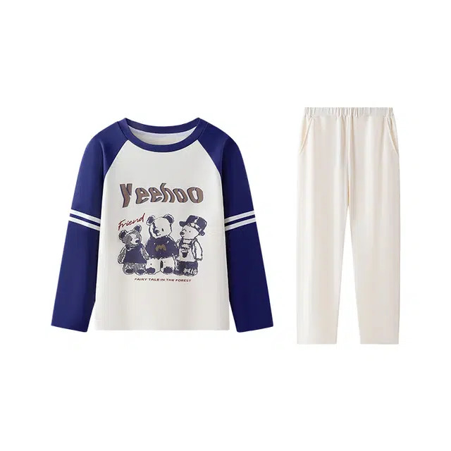 英氏 舒适圆领亲肤上衣透气裤子内衣套装 至臻玩伴中小童