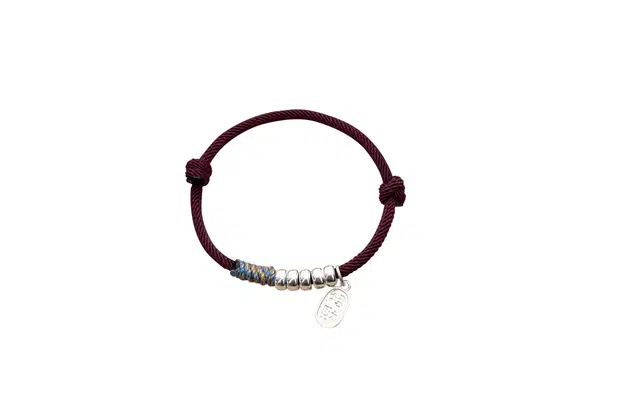 迎百宝 腰缠万贯 暴富转运 招财银盘缠 好运 新中式国潮风设计感福牌吊坠 编织织物 手绳 男女同款情侣款