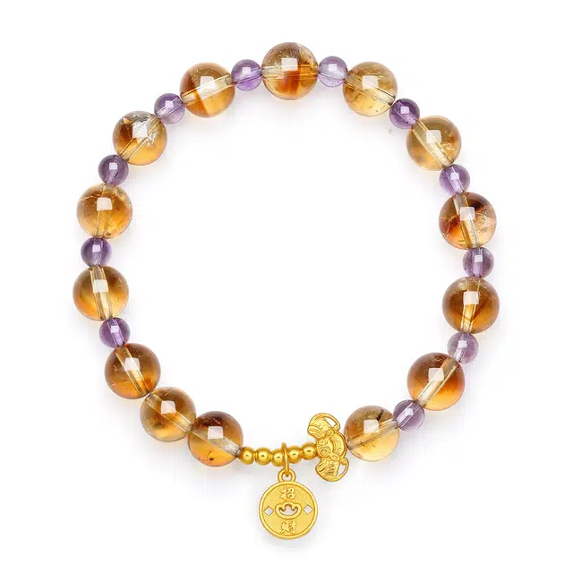 翠雅金楼 接泼天富贵 招财纳福新中式国潮财源广进聚财转运手饰 日常通勤百搭#好运天然 黄水晶 手串 女款