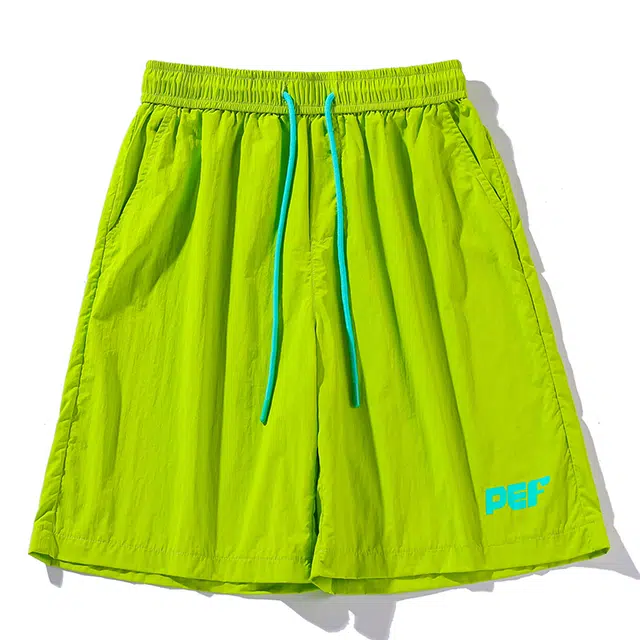 雅鹿 美式街头多巴胺配色趣味五分印花图案宽松系带运动休闲短裤 男女同款