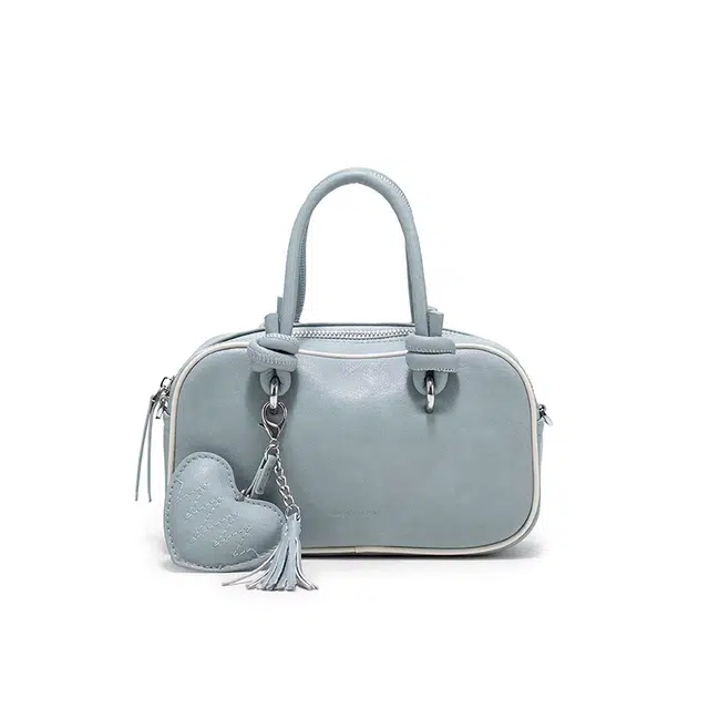 西木汀 今夏 小众品牌设计轻便迷你单肩包小个子 牛皮 手提包 小号 女款 莫兰迪蓝/桃粉色/深邃黑