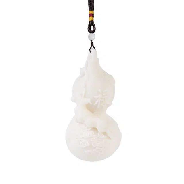 仙友 新中式国潮雕刻文玩后挂件 招财纳福 吉祥如意祥瑞车内挂饰 象牙果 手把件 男女同款情侣款