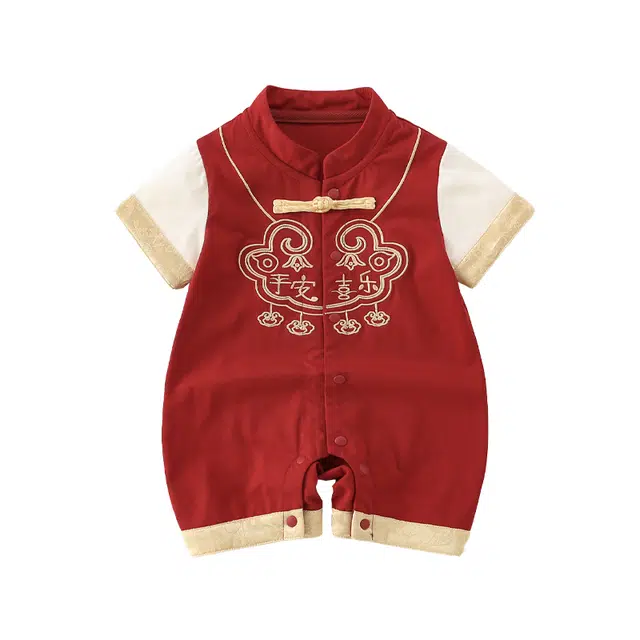 雅鹿连体衣 舒适亲肤柔软透气 红色 婴幼童