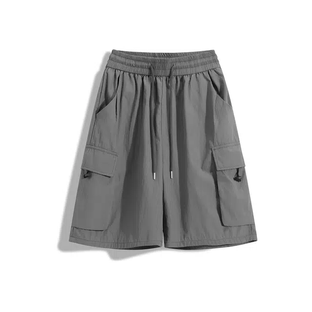 欧路得 美式复古多口袋设计休闲户外机能运动五分工装短裤 男款
