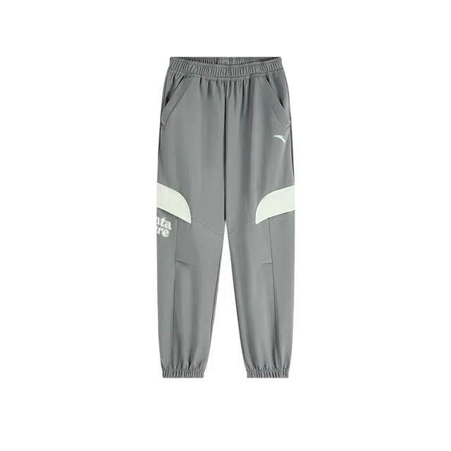 安踏儿童 时尚百搭松紧腰休闲长裤 旷野灰 青少年