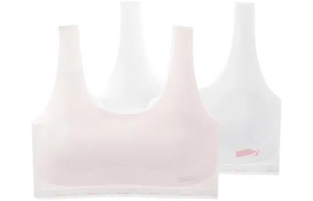 英氏 发育期无痕纯色儿童文胸 儿童款 白粉色