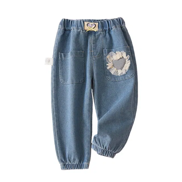 十月妈咪 舒适亲肤休闲长裤 晴天蓝 中小童