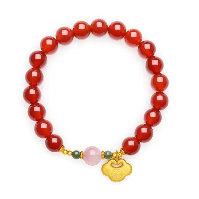 翠雅金楼 吉祥如意八方来财 新中式国潮时来运转转运串珠手饰 精致简约日常百搭款#好运天然 玛瑙 手串 女款