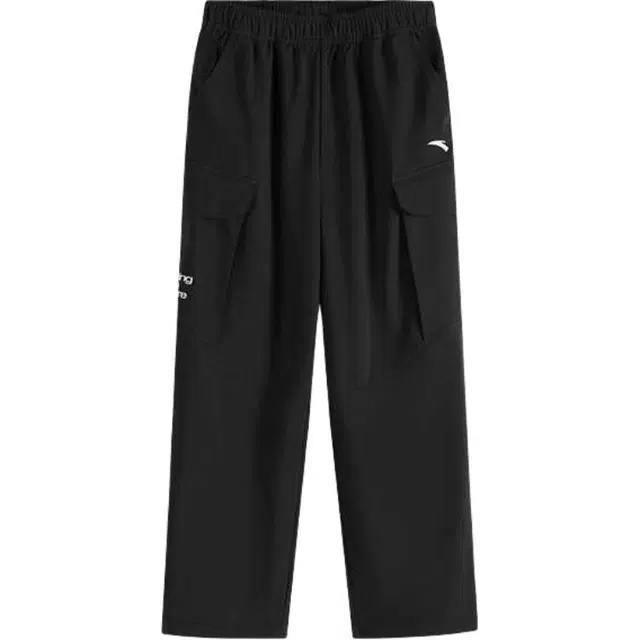 安踏儿童 纯色中腰舒适透气百搭加绒休闲长裤 梦幻黑 青少年