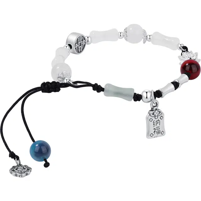 老凤祥 竹节 新中式 招财纳福 节节高升 日常通勤百搭 礼盒#好运 玛瑙 玉石手串 女款