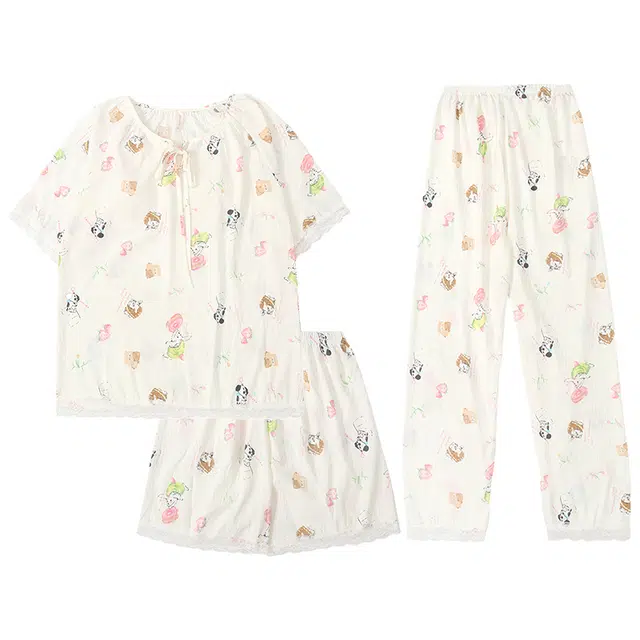 好福份 青春活力短袖卡通动物满印可爱简约休闲家居服睡衣套装 女款